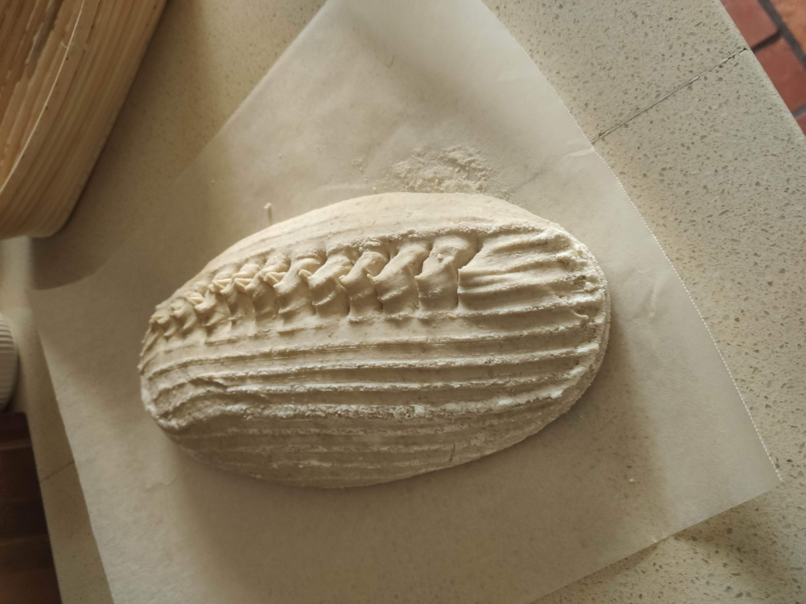 Sourdough loaf (about to go in the oven)