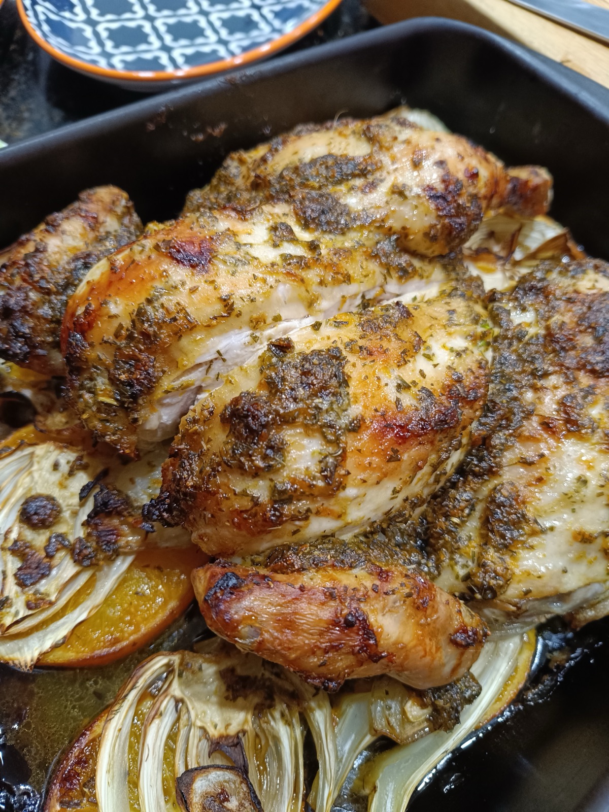 Fennel and orange spatchcock chicken