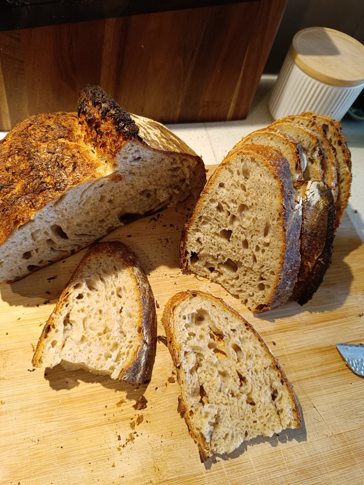 A loaf, sliced